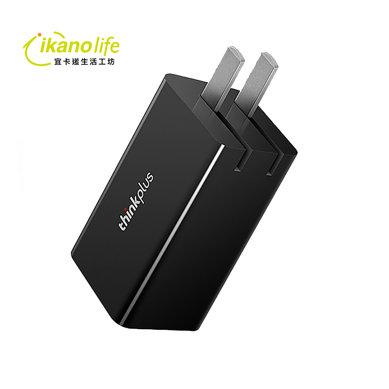 聯想 迷你折疊 深邃黑GaN 65W_thinkplus輕量折收氮化鎵PD充電器_適用TYPE-C、SWITCH、Macbook充電